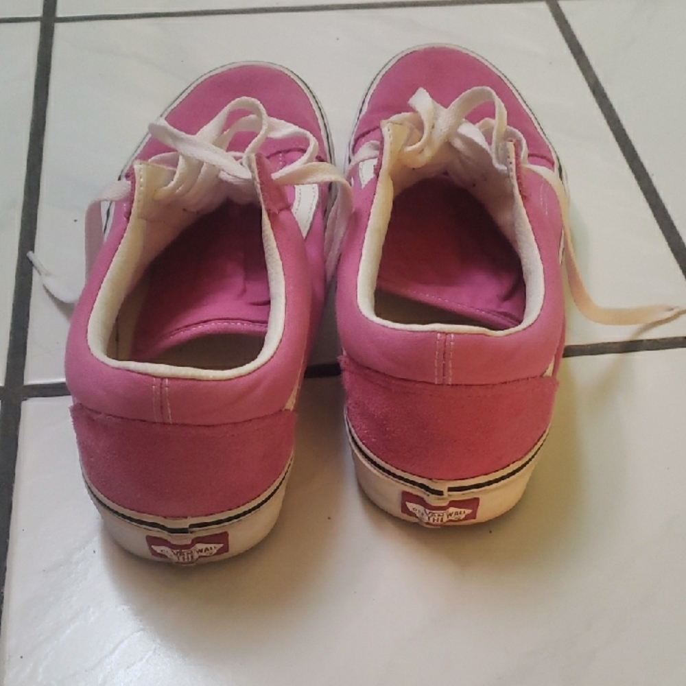 Vintage like new "Vans" Pink old skool low skate sneakers with white stripe - Picture 3 of 8